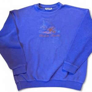 Vintage Oregon Coast Sweatshirt Purple Graphic Crewneck Size Large